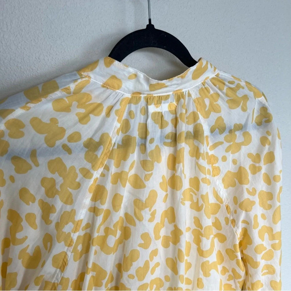 NWOT MOTHER The Sunburst Print Shirt Leopard Floral Cotton Yellow Bohemian Small - Picture 12 of 12